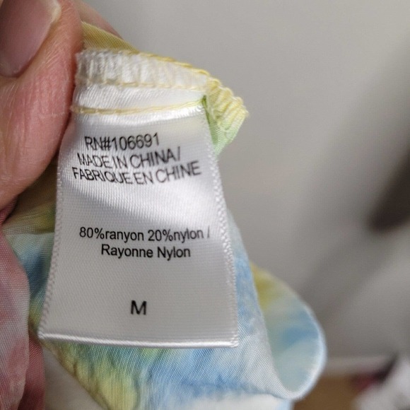 New Young Fabulous & Broke Cruz Ruffle Open Back Maxi Dress Tie Dye Med cottage - Picture 9 of 10